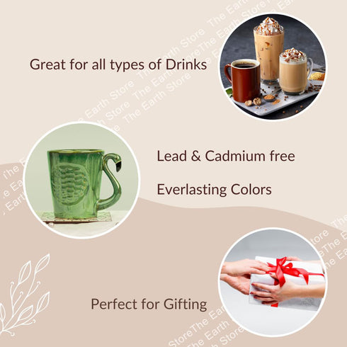 Pottery Green Flamingo Coffee Mug (Set of 4) - The Earth Store - Mug Set